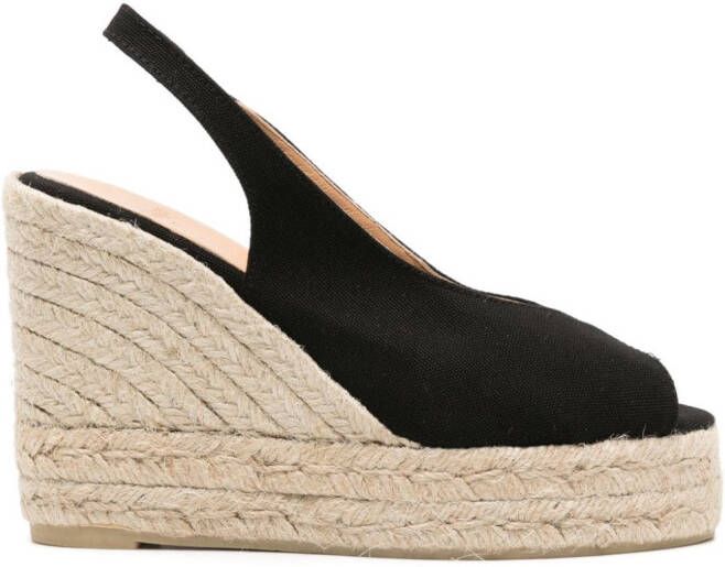 Castañer Barbara espadrilles met sleehak Zwart