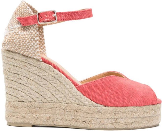 Castañer Bianca 110mm espadrilles met sleehak Roze