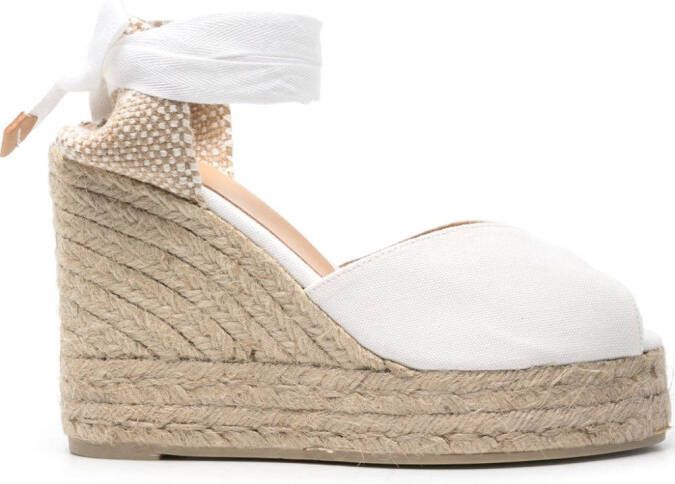 Castañer 105 mm Bilina espadrilles met sleehak Wit