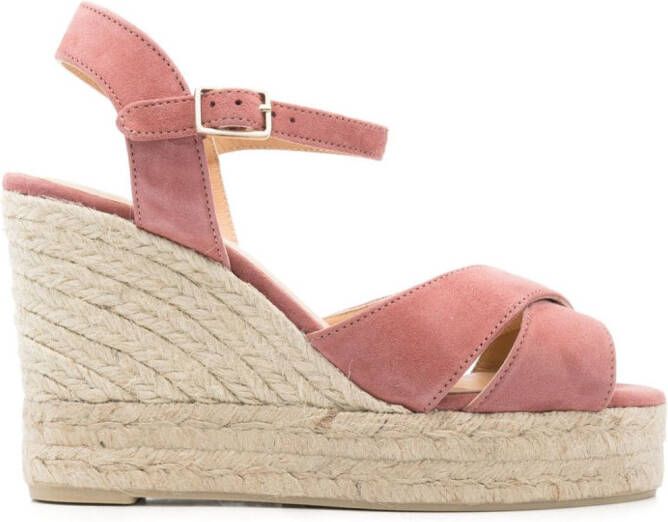 Castañer Blaudell 110mm suède espadrilles Roze