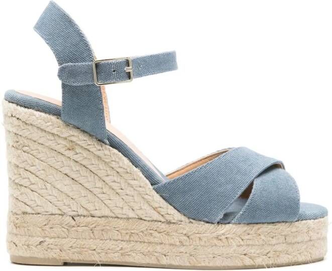 Castañer Blaudell espadrilles met sleehak Blauw