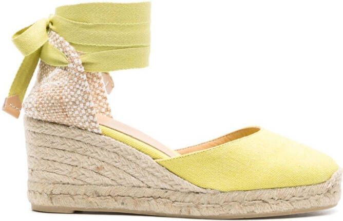 Castañer Carina espadrilles met sleehak Groen