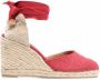 Castañer Carina espadrilles met sleehak Rood - Thumbnail 1