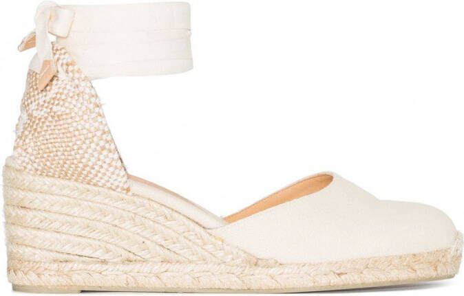 Castañer Carina espadrilles met sleehak Beige