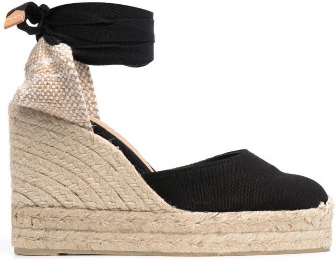 Castañer Carina espadrilles met sleehak Zwart