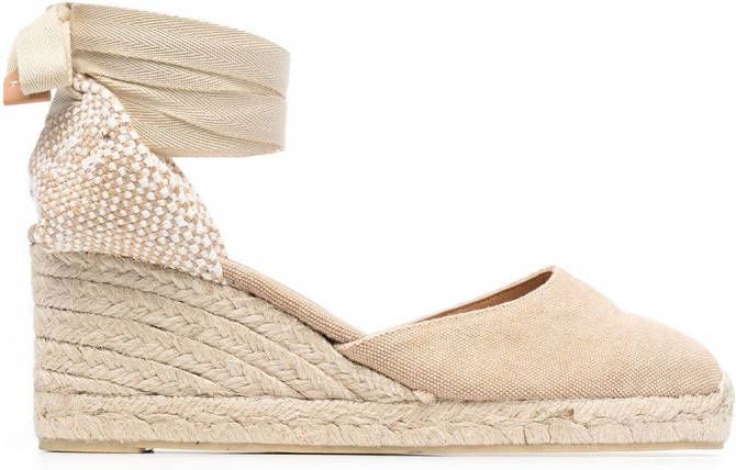 Castañer Carina espadrilles met sleehak Beige