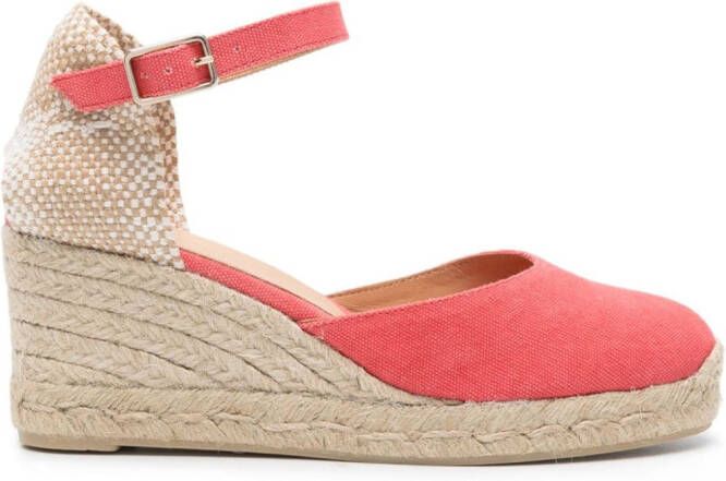 Castañer Carol espadrilles met sleehak Roze