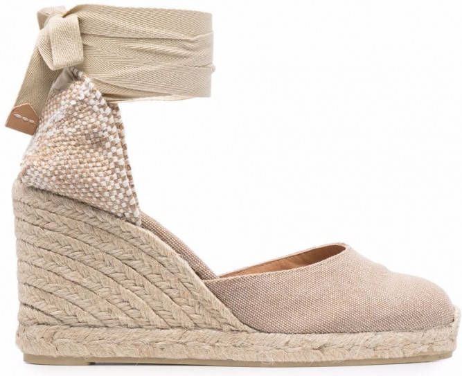 Castañer Carina espadrilles met sleehak Beige