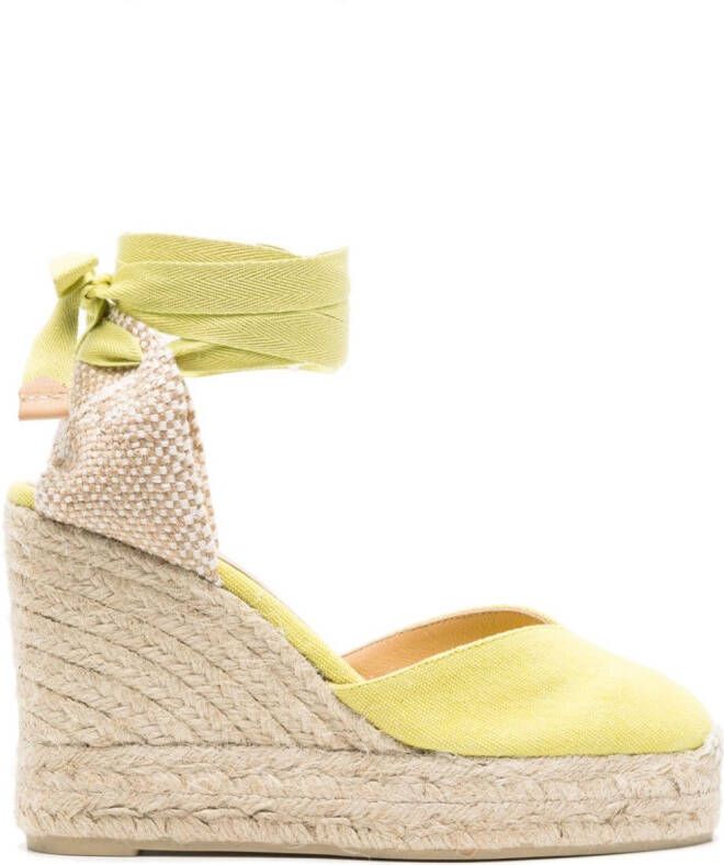 Castañer Chiara espadrilles met sleehak Groen