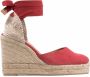 Castañer Espadrilles met gevlochten raffia Rood - Thumbnail 1