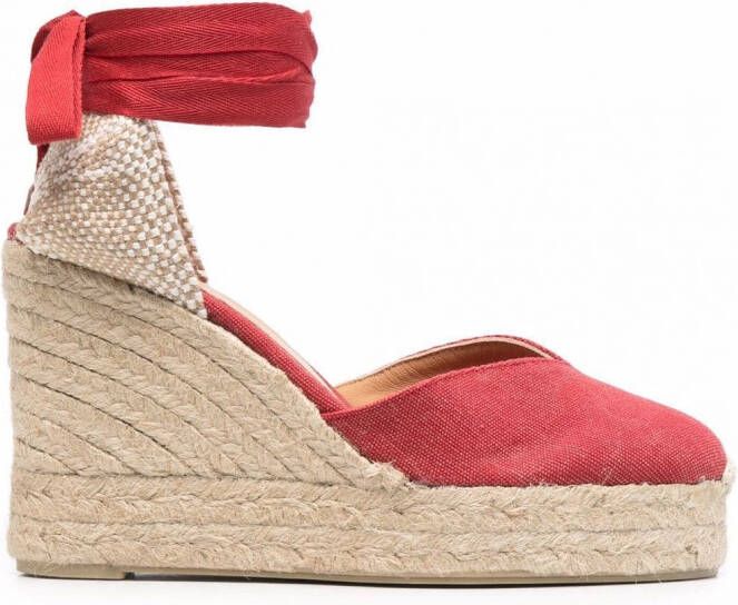 Castañer Espadrilles met plateauzool Rood