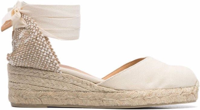 Castañer Espadrilles met sleehak Beige