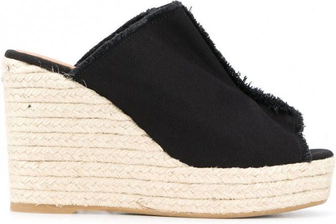 Castañer Fama espadrilles met sleehak Zwart