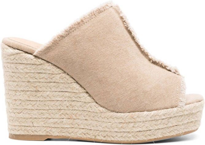 Castañer Kate muiltjes met sleehak Beige