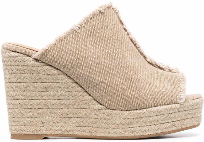 Castañer Fatima espadrilles met sleehak Beige