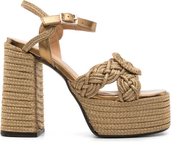 Castañer Felicity sandalen met plateauzool Goud