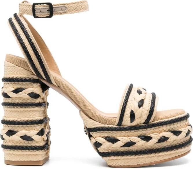 Castañer Flas sandalen met plateauzool Beige