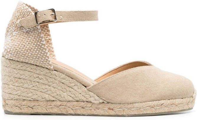 Castañer Espadrilles met sleehak Beige