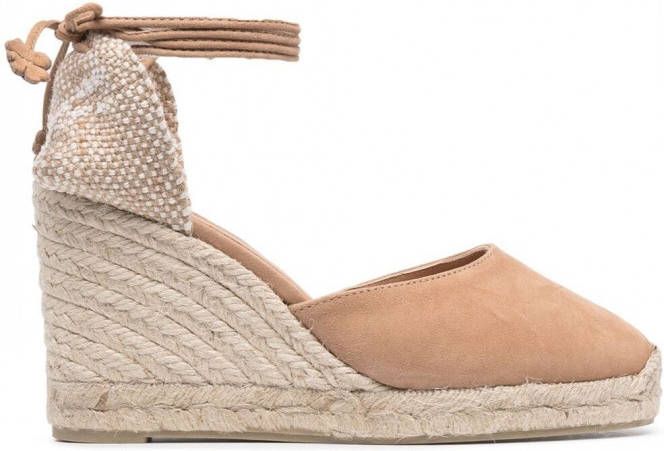 Castañer Espadrilles met sleehak Beige