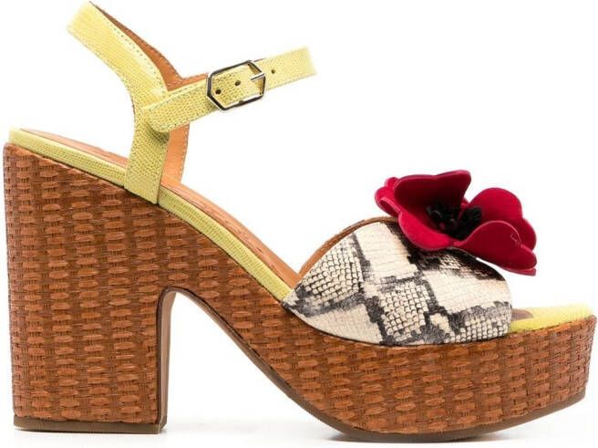 Chie Mihara Dini Jepp sandalen met plateauzool Geel