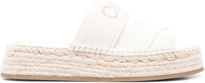 Chloé Espadrilles met geborduurd logo Beige