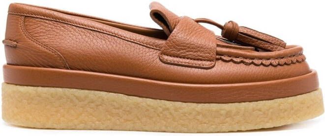 Chloé Jamie loafers met plateauzool Bruin