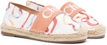 Chloé Kids Espadrilles met lintprint Wit