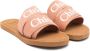 Chloé Kids Slippers met logoprint Bruin - Thumbnail 1