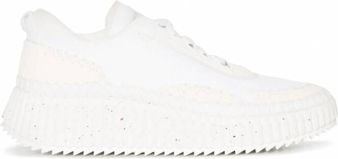 Chloé Nama sneakers met plateauzool Wit