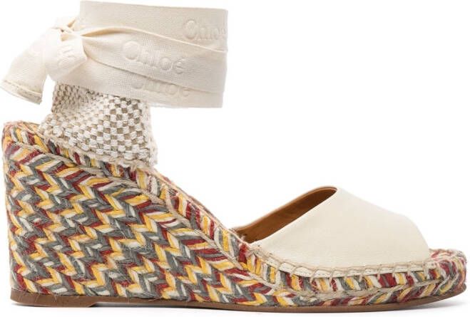 Chloé Piia espadrilles met open neus Wit