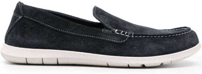 Clarks Flexway Step suède loafers Blauw