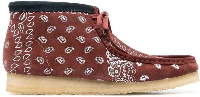 Clarks Originals Veterlaarzen met paisley-print Bruin