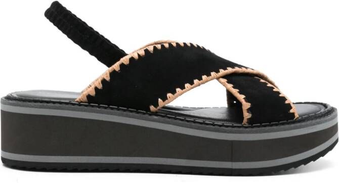 Clergerie Freedom 45 sandalen met sleehak Zwart