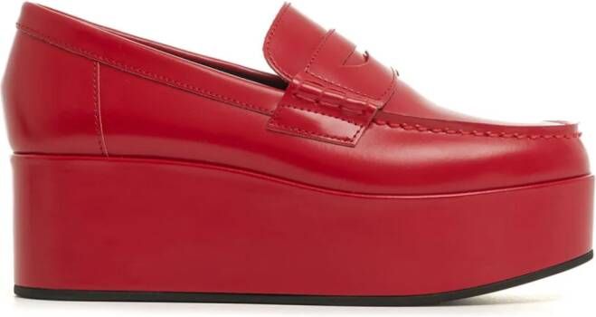 Comme Des Garçons Girl Penny loafers met plateauzool Rood