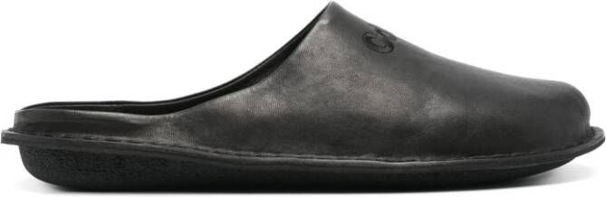 Comme des Garçons Homme Leren slippers Zwart