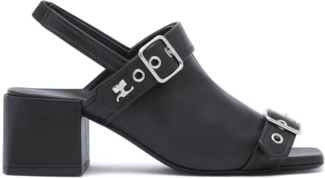 Courrèges Gogo leren sandalen Zwart