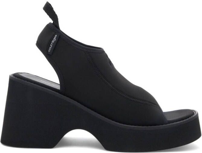 Courrèges Sandalen met geborduurd logo Zwart