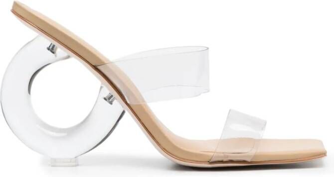 Cult Gaia 90mm transparent high-heel mules Beige