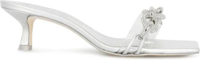 Cult Gaia Lynn leren sandalen met metallic-effect Zilver