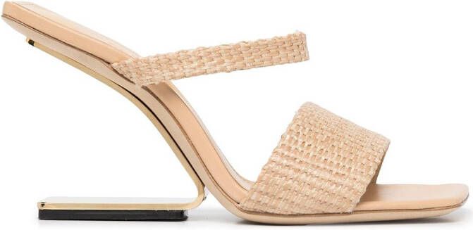 Cult Gaia Rene sandalen met geometrische hak Beige