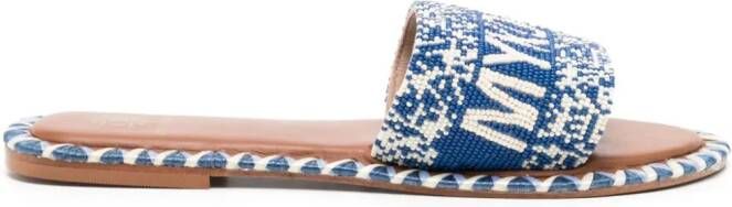 DE SIENA SHOES Sandalen met gevlochten bandje Blauw