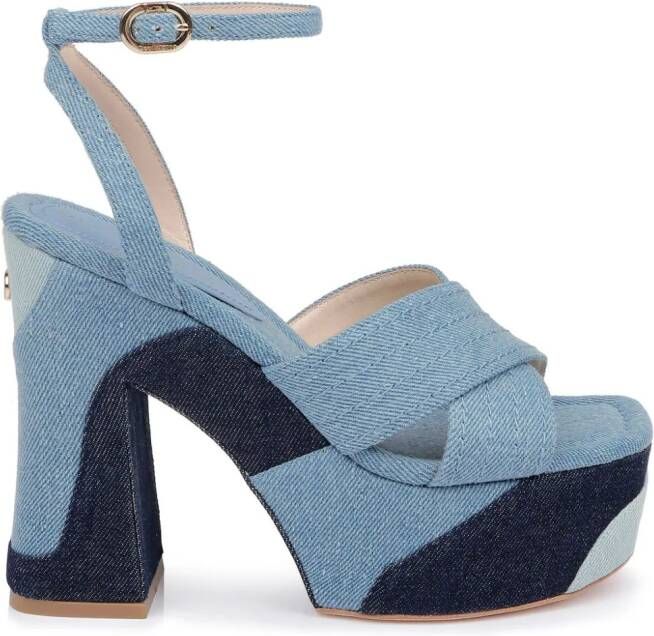 Dee Ocleppo Havana denim sandalen met plateauzool Blauw