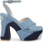 Dee Ocleppo Havana denim sandalen met plateauzool Blauw - Thumbnail 1