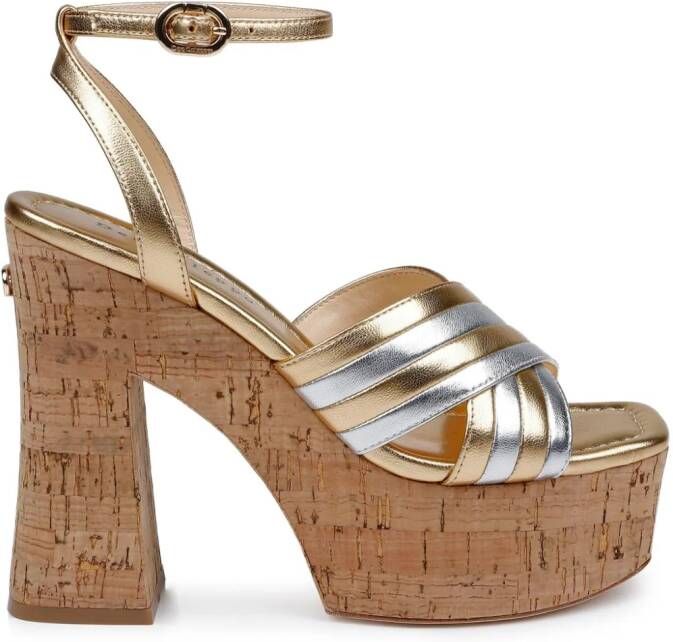 Dee Ocleppo Owena sandalen met plateauzool Goud