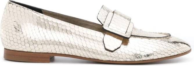 Del Carlo Loafers met slangenleer-effect Goud