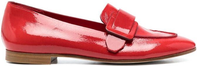 Del Carlo Leren loafers Rood