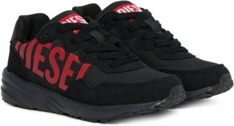 Diesel Kids Sneakers met logoprint Zwart