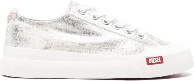 Diesel S-Athos Low W canvas sneakers Zilver