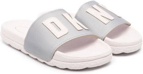 Dkny Kids Slippers met logopatch Grijs