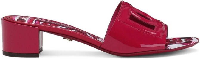 Dolce & Gabbana Bianca muiltjes met logo Rood